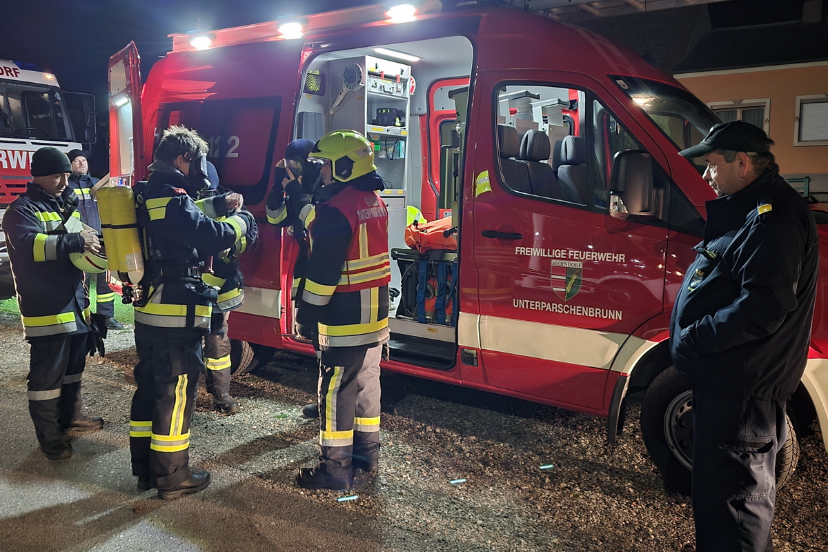 Atemschutz-Unterabschnittsübung des UA4 Sierndorf in Unterhautzental