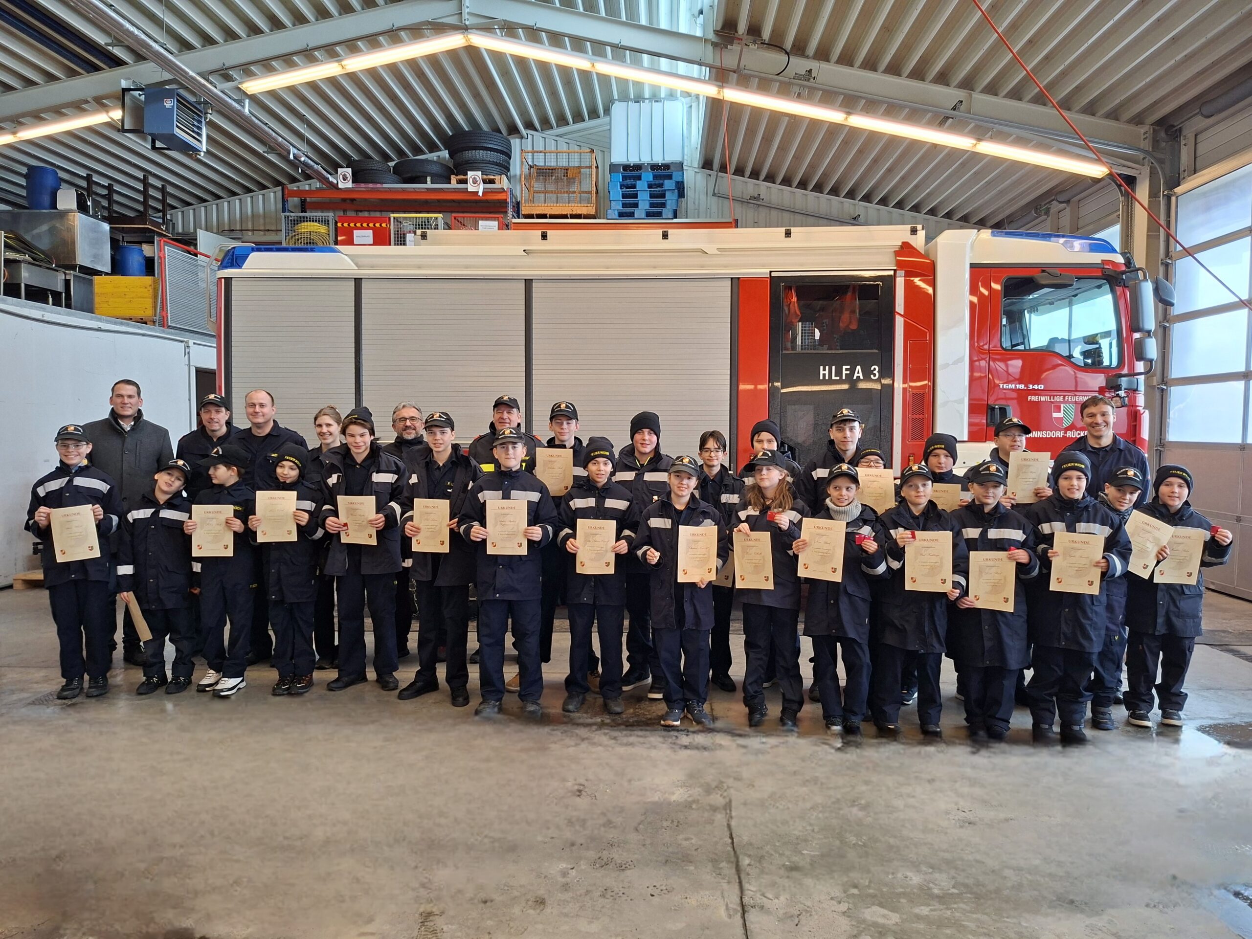 Erprobung der Feuerwehrjugend in Harmannsdorf-Rückersdorf erfolgreich absolviert