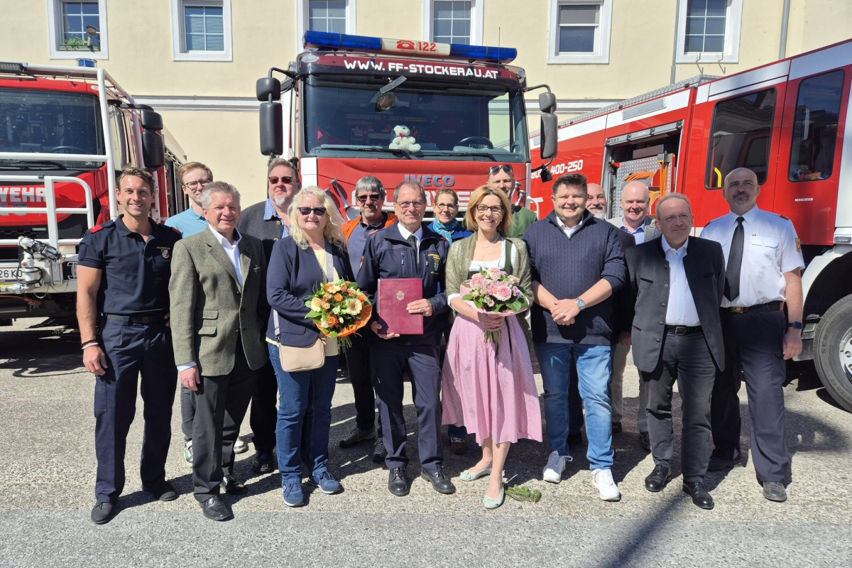 Florianifeier in Stockerau – Goldener Ehrenring für ELFR Wilfried Kargl